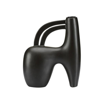 Punalu'u Black Glazed Ceramic Vase - LOOMLAN - Wildwood - Vases & Jars