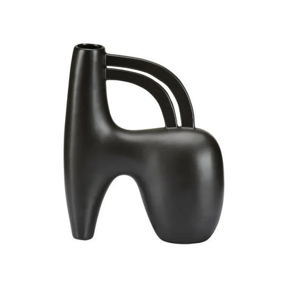 Punalu'u Black Glazed Ceramic Vase - LOOMLAN - Wildwood - Vases & Jars
