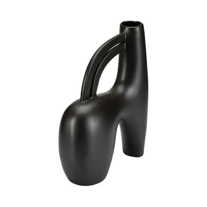 Punalu'u Black Glazed Ceramic Vase - LOOMLAN - Wildwood - Vases & Jars