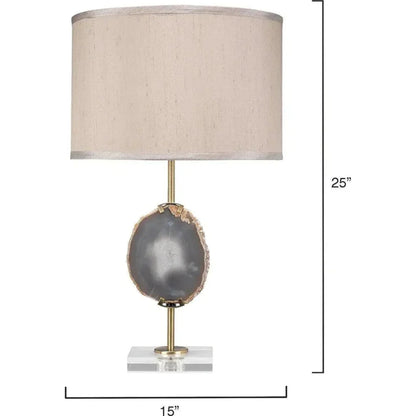 Purple Agate Crystal Iron Agate Slice Table Lamp - LOOMLAN - Jamie Young - Table Lamps