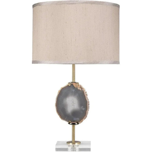 Purple Agate Crystal Iron Agate Slice Table Lamp - LOOMLAN - Jamie Young - Table Lamps