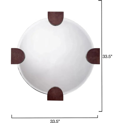 Quadrant Leather Round Wall Mirror by Jamie Young - LOOMLAN - Jamie Young - Wall Mirrors