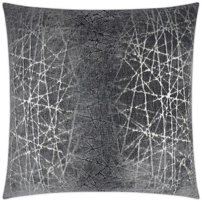 Questa Glam Abstract Grey Silver Large Throw Pillow - LOOMLAN - D.V. Kap - Throw Pillows