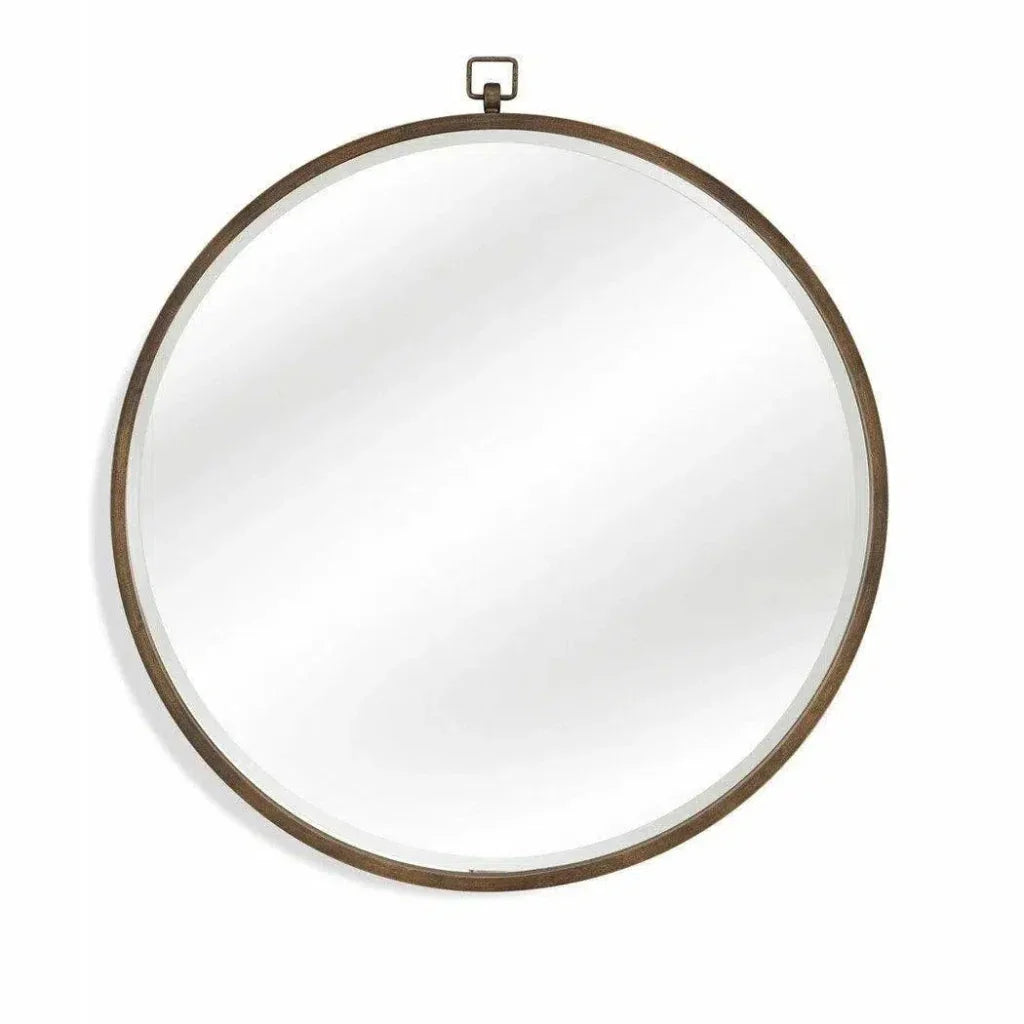 Quinn 36" Round Antique Bronze Wall Mirror - LOOMLAN - Bassett Mirror - Wall Mirrors