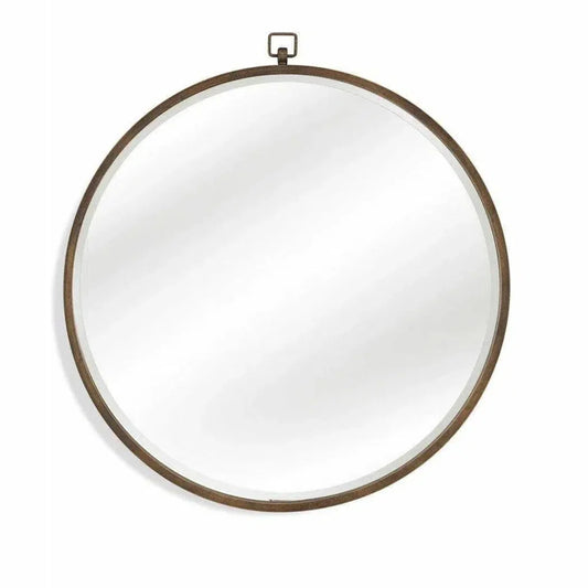 Quinn 36" Round Antique Bronze Wall Mirror - LOOMLAN - Bassett Mirror - Wall Mirrors