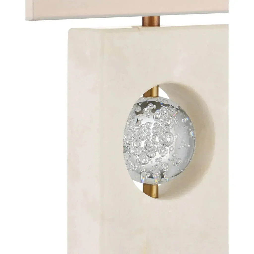 Radiant Marble and Glass White Table Lamp - LOOMLAN - Currey & Co - Table Lamps