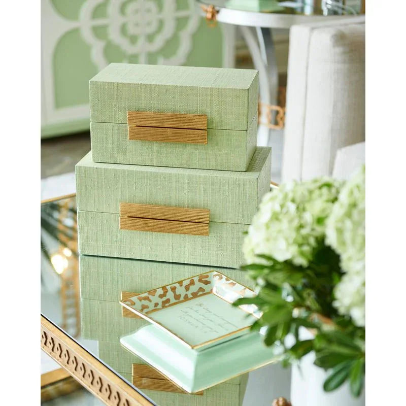 Raffia Covered Box (Set of 2) - LOOMLAN - Chelsea House - Boxes & Bowls