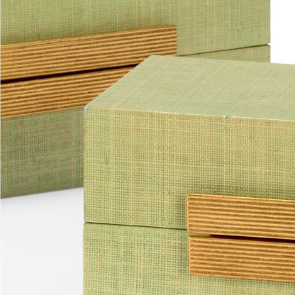 Raffia Covered Box (Set of 2) - LOOMLAN - Chelsea House - Boxes & Bowls