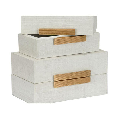 Raffia Made White Box (Set of 2) - LOOMLAN - Chelsea House - Boxes & Bowls
