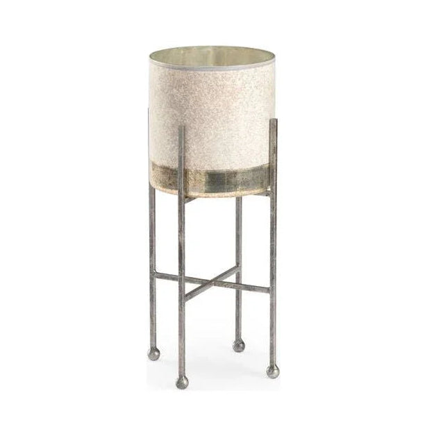 Ragsdale Rustic Silver Trim Patio Candleholder - LOOMLAN - Chelsea House - Candle Holders