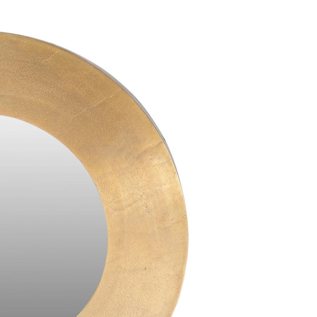 Rahi Reclaimed Cast Aluminum Round Wall Mirror - LOOMLAN - Urbia - Wall Mirrors