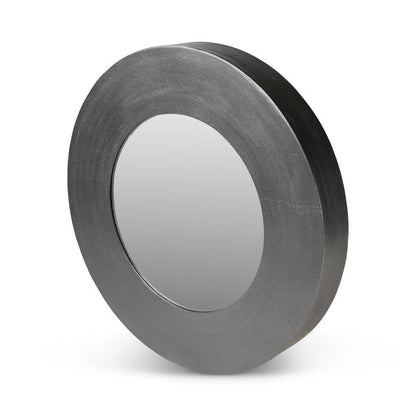 Rahi Reclaimed Cast Aluminum Round Wall Mirror - LOOMLAN - Urbia - Wall Mirrors