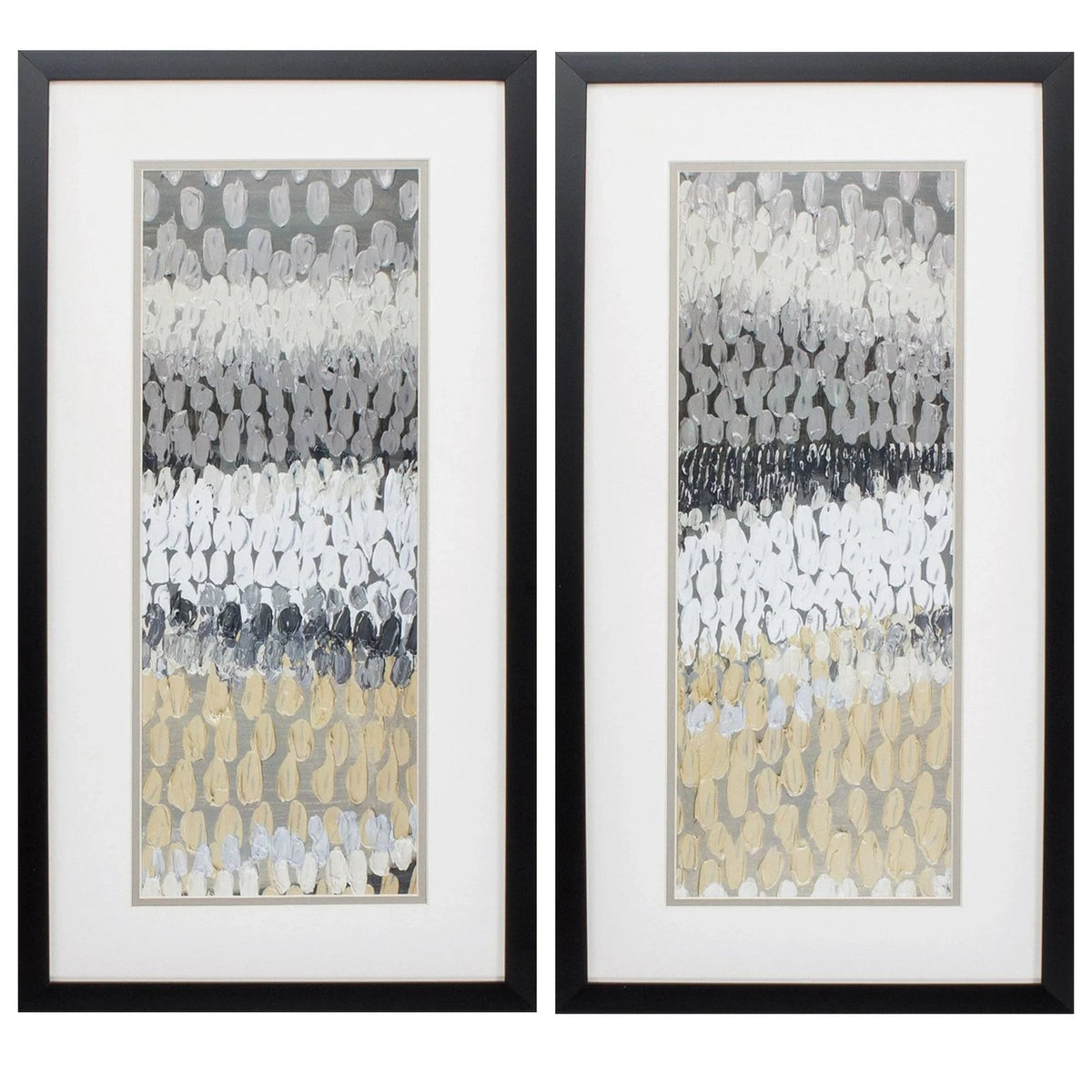 Raindrops Neutral Framed Wall Art 2PC