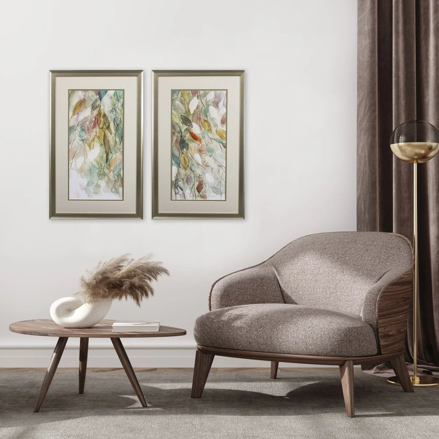 Rainy Cascade Blue Canvas Art 2PC