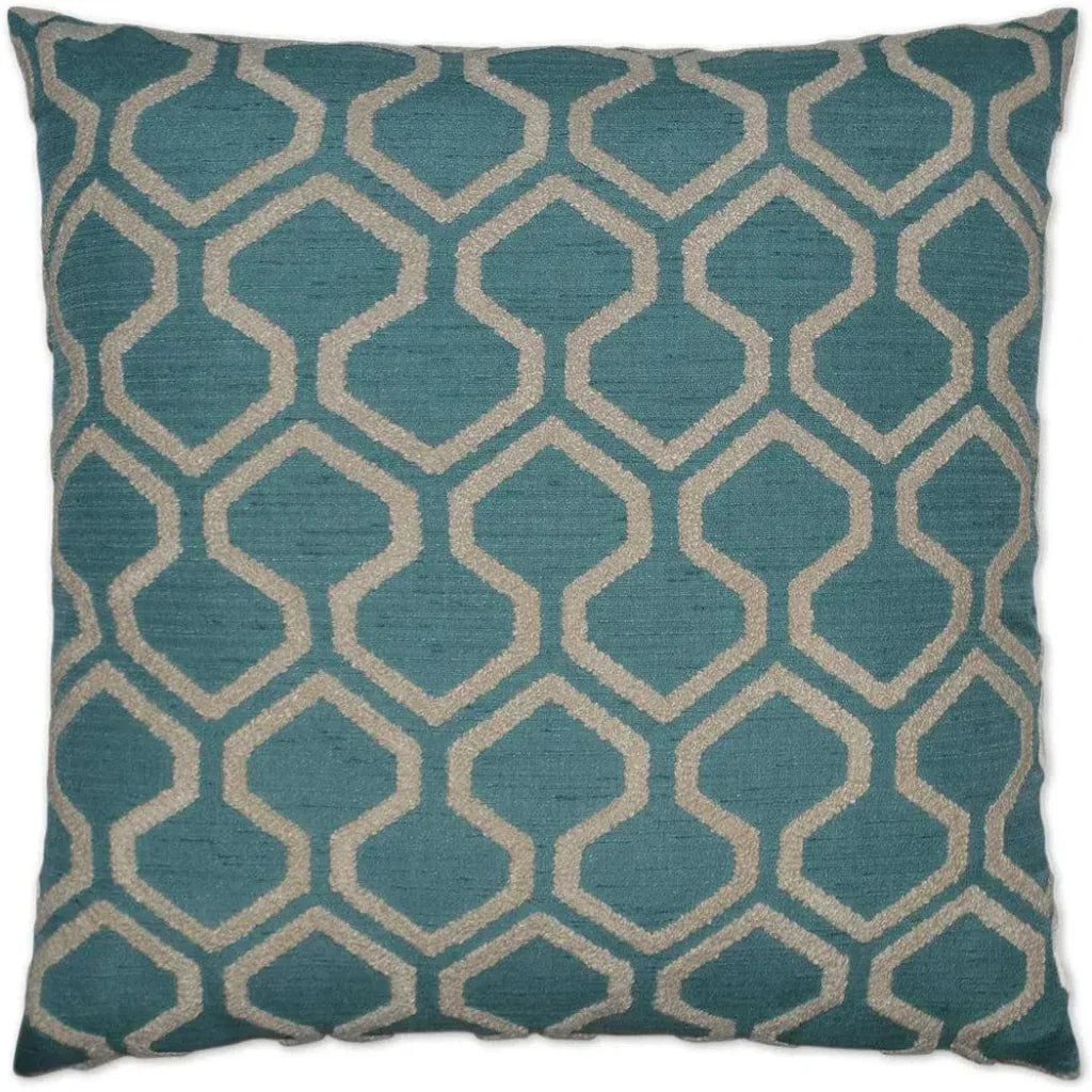 Raw Edges Turquoise Throw Pillow With Insert - LOOMLAN - D.V. Kap - Throw Pillows