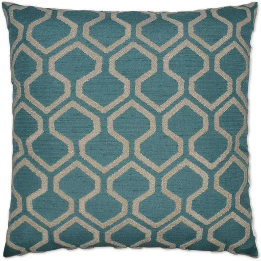 Raw Edges Turquoise Throw Pillow With Insert - LOOMLAN - D.V. Kap - Throw Pillows