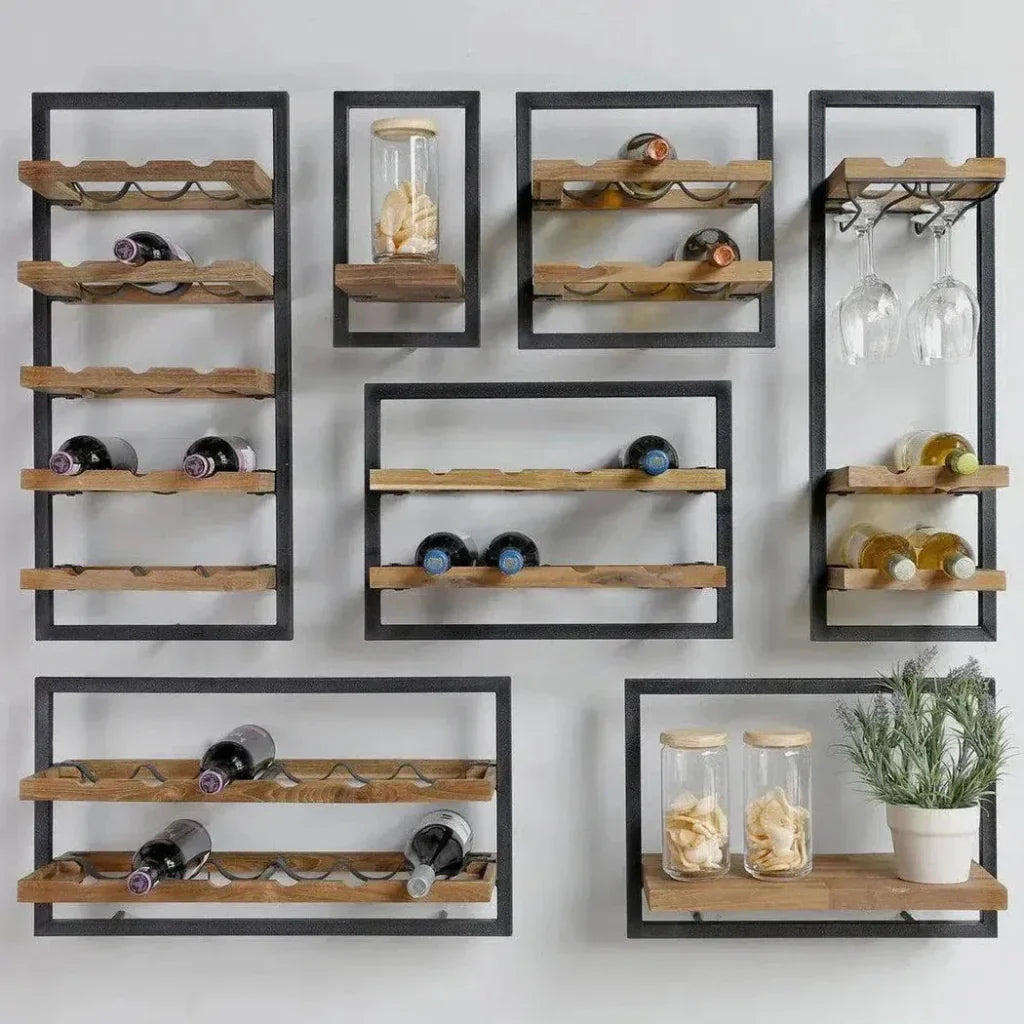 Reclaimed Teak Wall Shelf Brown Type C Mix & Match - LOOMLAN - LH Imports - Wall Shelves & Ledgers