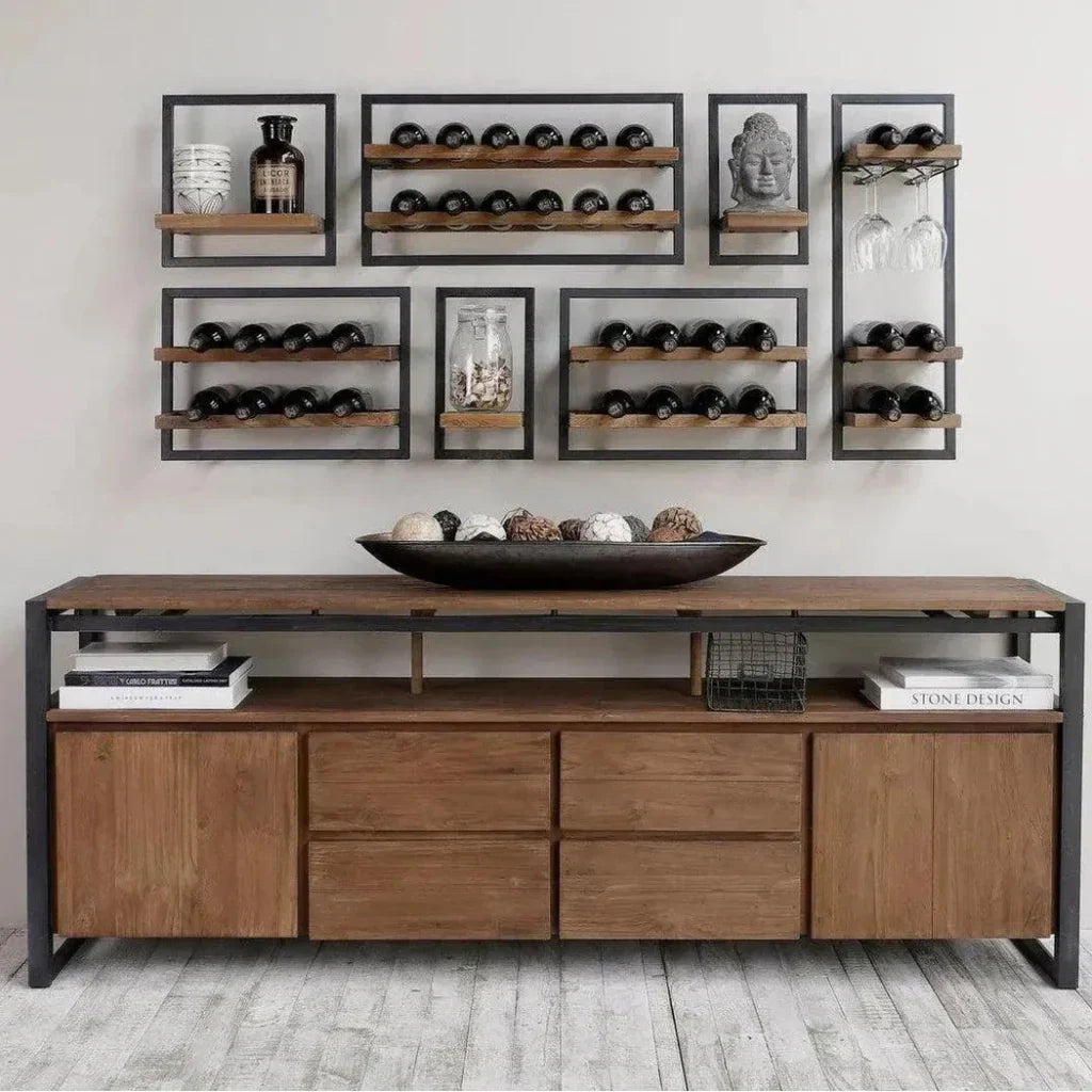 Reclaimed Teak Wall Shelf Brown Type C Mix & Match - LOOMLAN - LH Imports - Wall Shelves & Ledgers