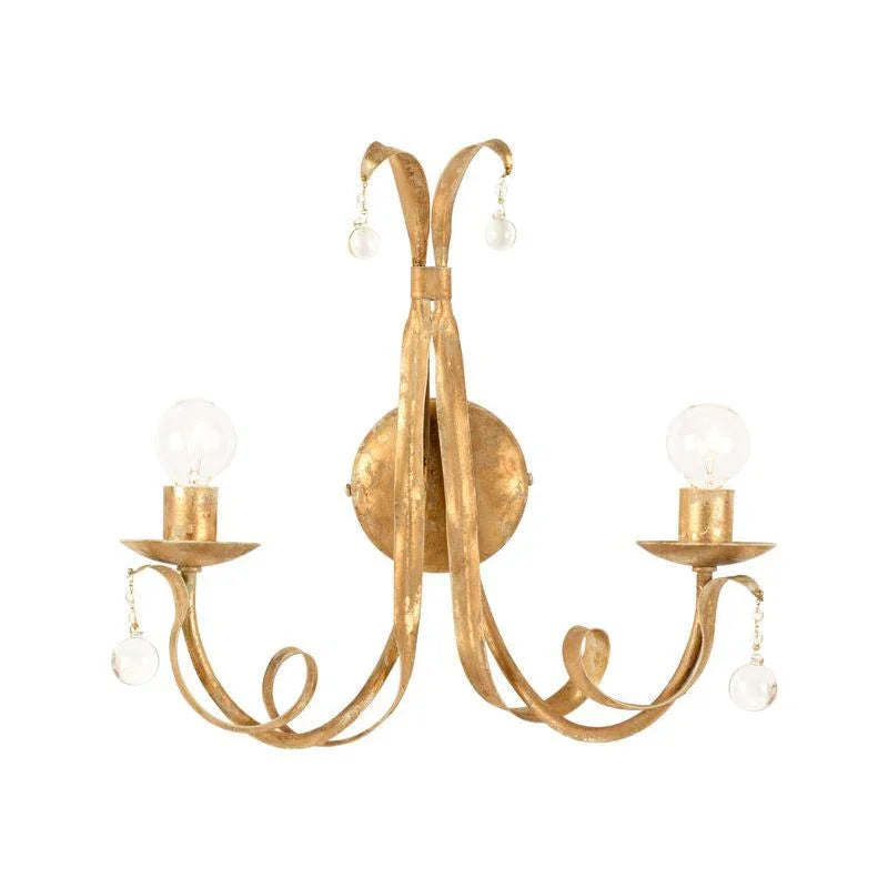 Reed 2 Light Crystal Made Wall Sconce - LOOMLAN - Wildwood - Wall Sconces