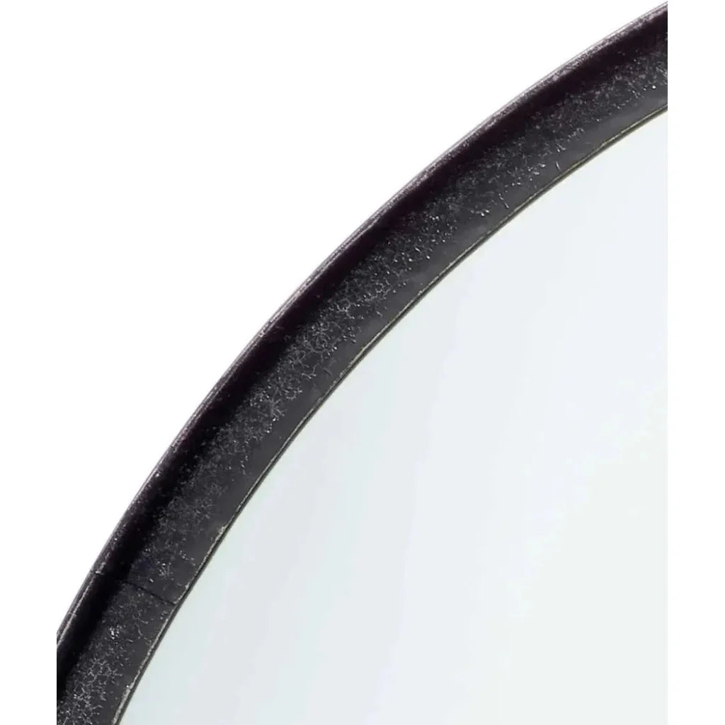 Refined Black Iron Round Wall Mirror Mid Century Decor - LOOMLAN - Jamie Young - Wall Mirrors
