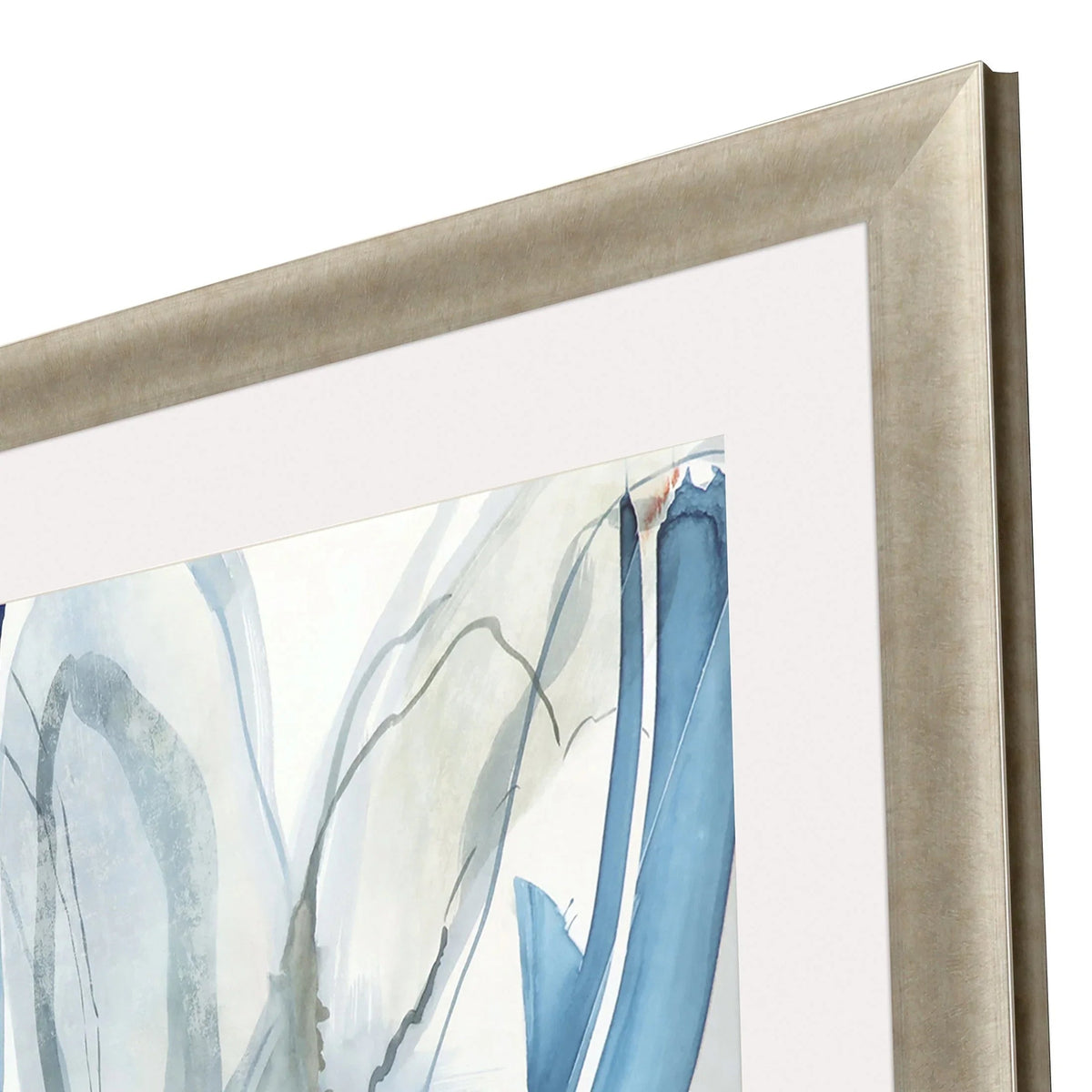 Refined Hand Assembled Blue Framed Wall Art -- view 4