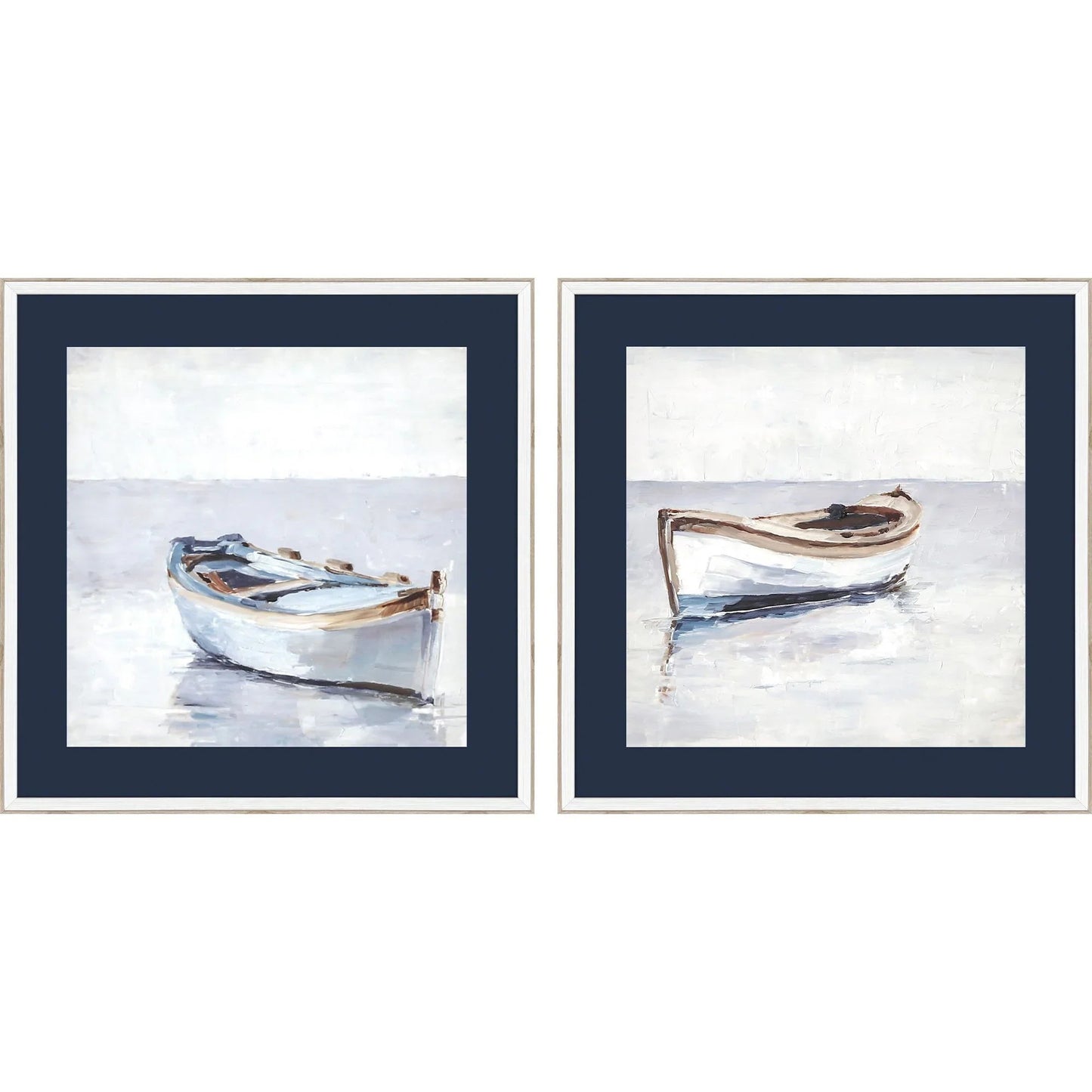 Reflected Horizon Wood Frame Blue Canvas Art 2PC