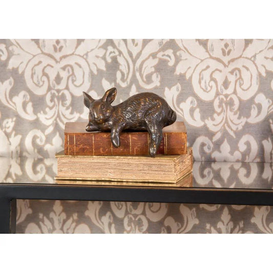 Restin Rabbit Whimsy Bronze Sculpture - LOOMLAN - Wildwood - Statues & Sculptures