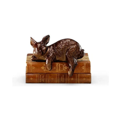 Restin Rabbit Whimsy Bronze Sculpture - LOOMLAN - Wildwood - Statues & Sculptures