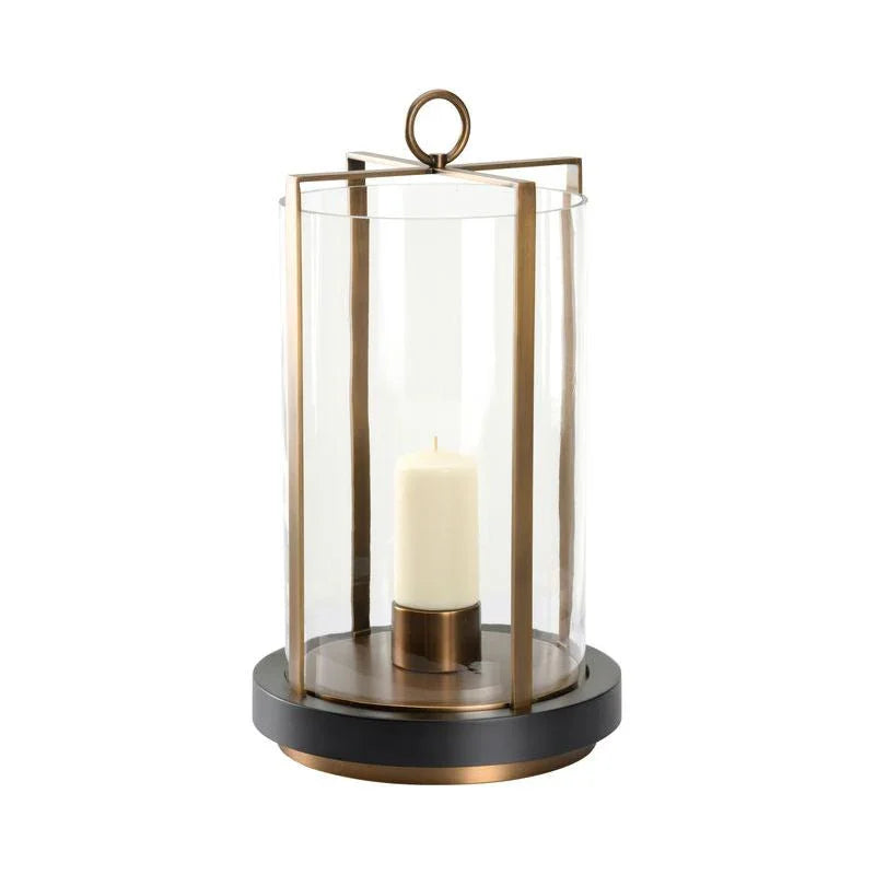 Revere Brass Circle Design Candleholder - LOOMLAN - Chelsea House - Candle Holders