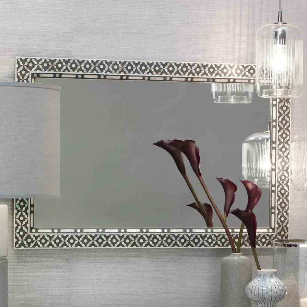 Reversible Black Mother of Pearl Evelyn Wall Mirror - LOOMLAN - Jamie Young - Wall Mirrors