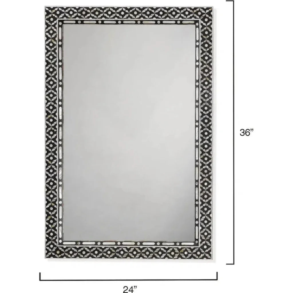 Reversible Black Mother of Pearl Evelyn Wall Mirror - LOOMLAN - Jamie Young - Wall Mirrors