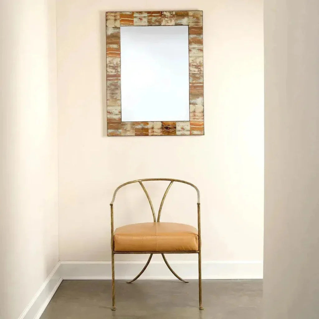 Reversible Brown Rectangle Faux Horn Wall Mirror - LOOMLAN - Jamie Young - Wall Mirrors