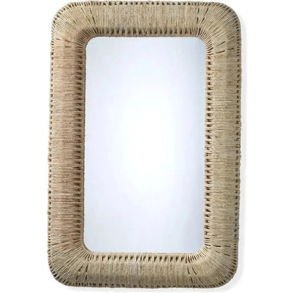 Reversible Corn Straw Rope Hollis Rectangle Wall Mirror - LOOMLAN - Jamie Young - Wall Mirrors