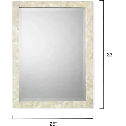 Reversible Cream Mother of Pearl Rectangle Wall Mirror - LOOMLAN - Jamie Young - Wall Mirrors