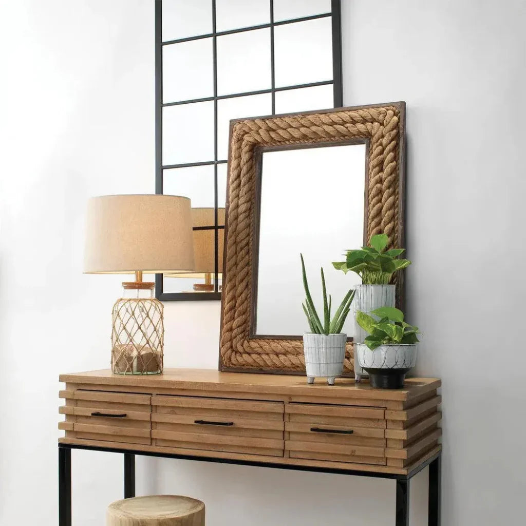 Reversible Position Black Iron Tribecca Wall Mirror - LOOMLAN - Jamie Young - Wall Mirrors
