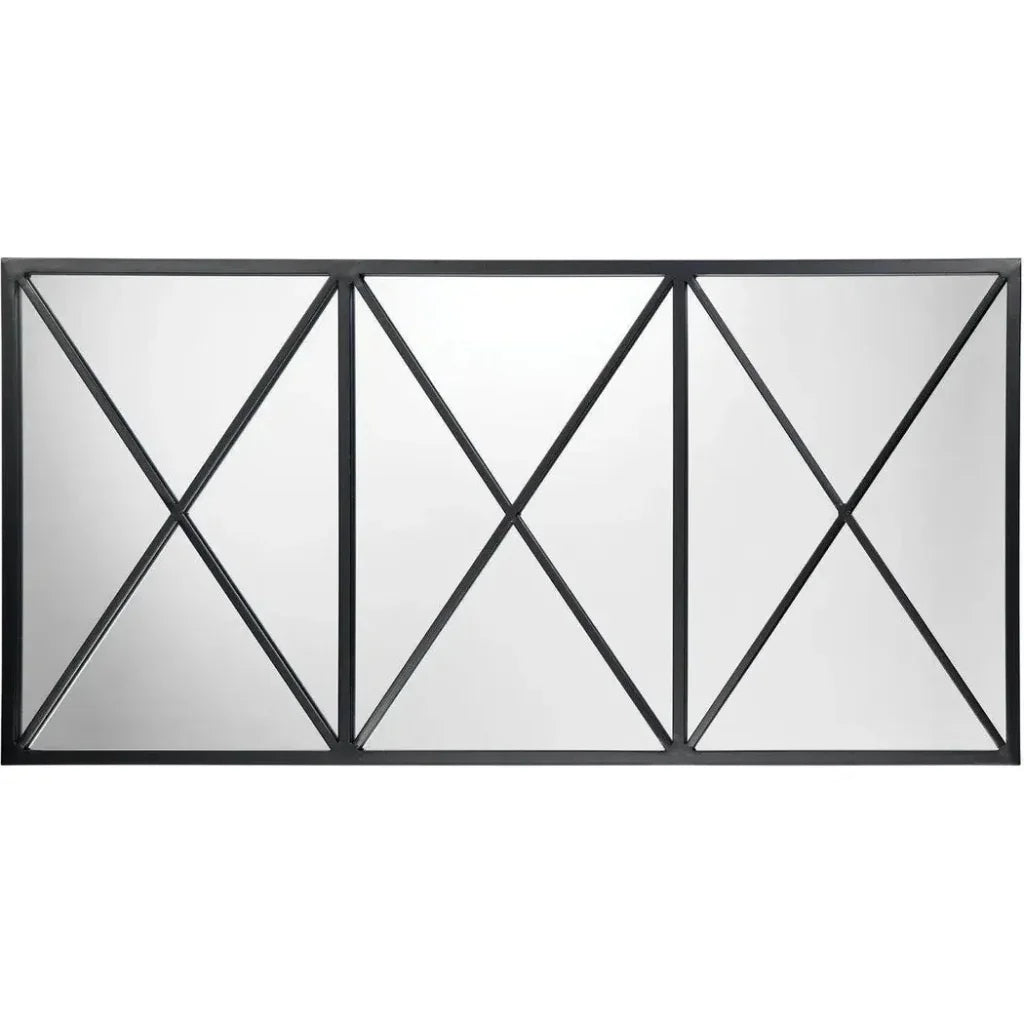 Reversible Position Black Iron Xyla Grid Wall Mirror - LOOMLAN - Jamie Young - Wall Mirrors
