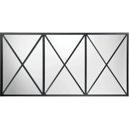 Reversible Position Black Iron Xyla Grid Wall Mirror - LOOMLAN - Jamie Young - Wall Mirrors