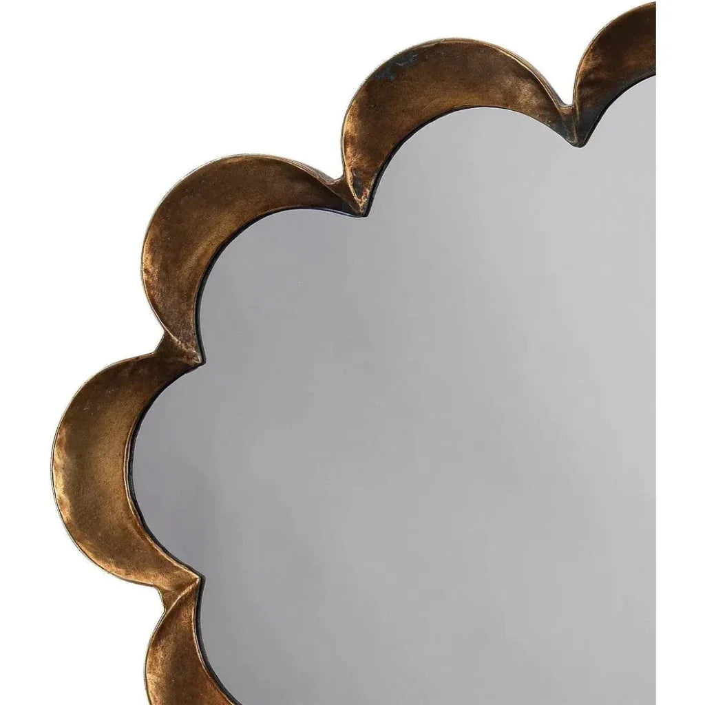 Reversible Position Brass Scalloped Wall Mirror - LOOMLAN - Jamie Young - Wall Mirrors