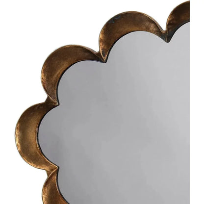 Reversible Position Brass Scalloped Wall Mirror - LOOMLAN - Jamie Young - Wall Mirrors