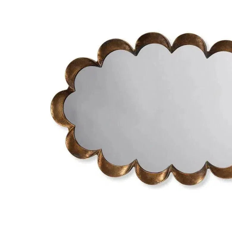 Reversible Position Brass Scalloped Wall Mirror - LOOMLAN - Jamie Young - Wall Mirrors