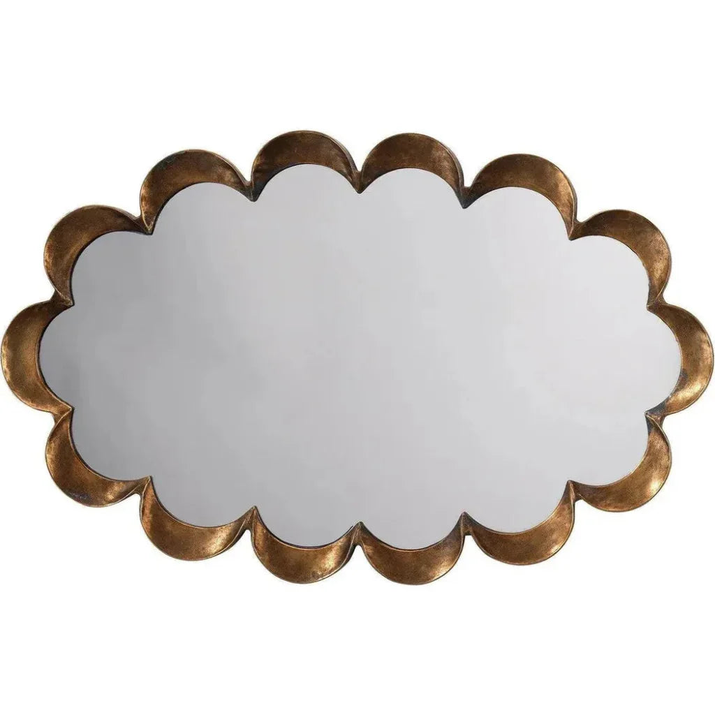 Reversible Position Brass Scalloped Wall Mirror - LOOMLAN - Jamie Young - Wall Mirrors