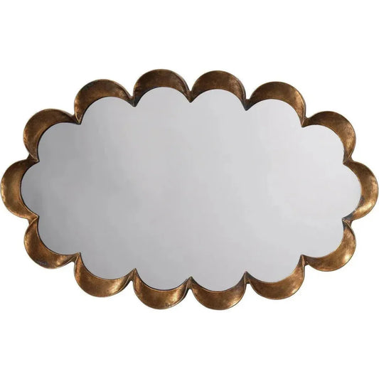 Reversible Position Brass Scalloped Wall Mirror - LOOMLAN - Jamie Young - Wall Mirrors