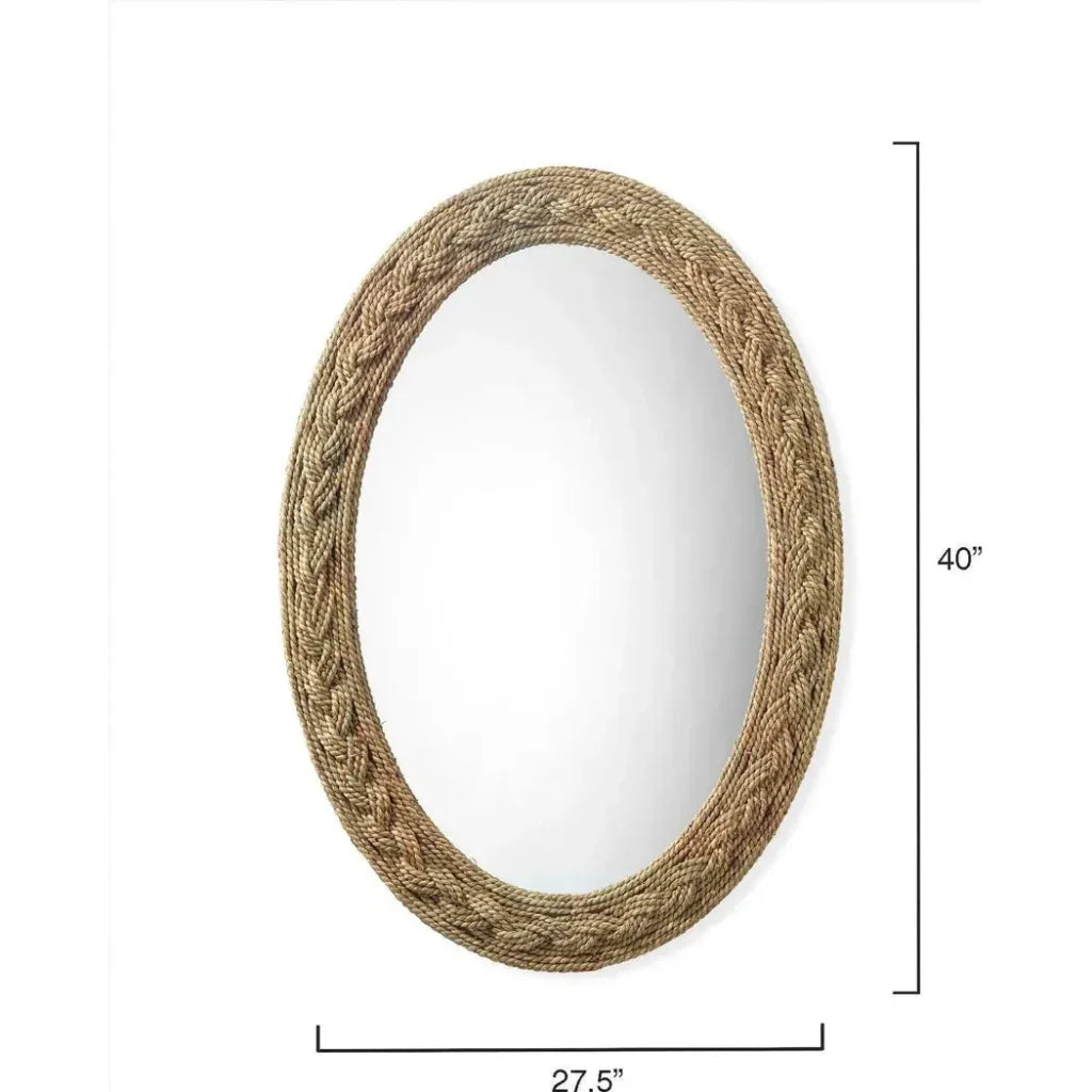 Reversible Seagrass Braided Oval Wall Mirror - LOOMLAN - Jamie Young - Wall Mirrors