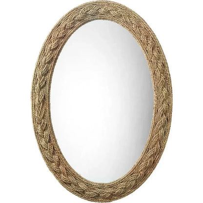 Reversible Seagrass Braided Oval Wall Mirror - LOOMLAN - Jamie Young - Wall Mirrors