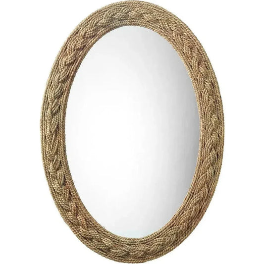 Reversible Seagrass Braided Oval Wall Mirror - LOOMLAN - Jamie Young - Wall Mirrors
