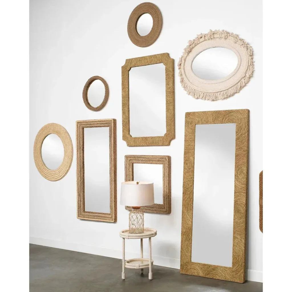Reversible Seagrass Evergreen Square Wall Mirror - LOOMLAN - Jamie Young - Wall Mirrors