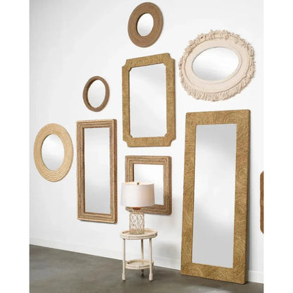 Reversible Seagrass Evergreen Square Wall Mirror - LOOMLAN - Jamie Young - Wall Mirrors