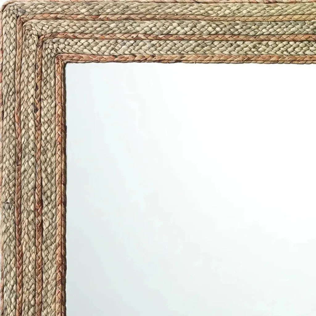 Reversible Seagrass Evergreen Square Wall Mirror - LOOMLAN - Jamie Young - Wall Mirrors