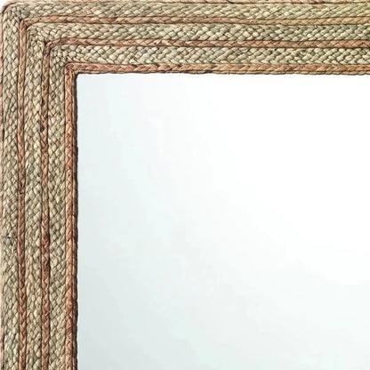Reversible Seagrass Evergreen Square Wall Mirror - LOOMLAN - Jamie Young - Wall Mirrors