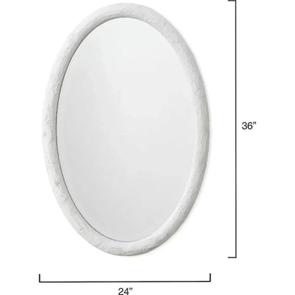 Reversible White Polyresin Ovation Oval Wall Mirror - LOOMLAN - Jamie Young - Wall Mirrors